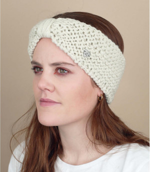 White headband bow winter Ginger headband oyster